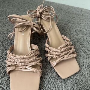 Berness Cream Heels with Elegant Straps